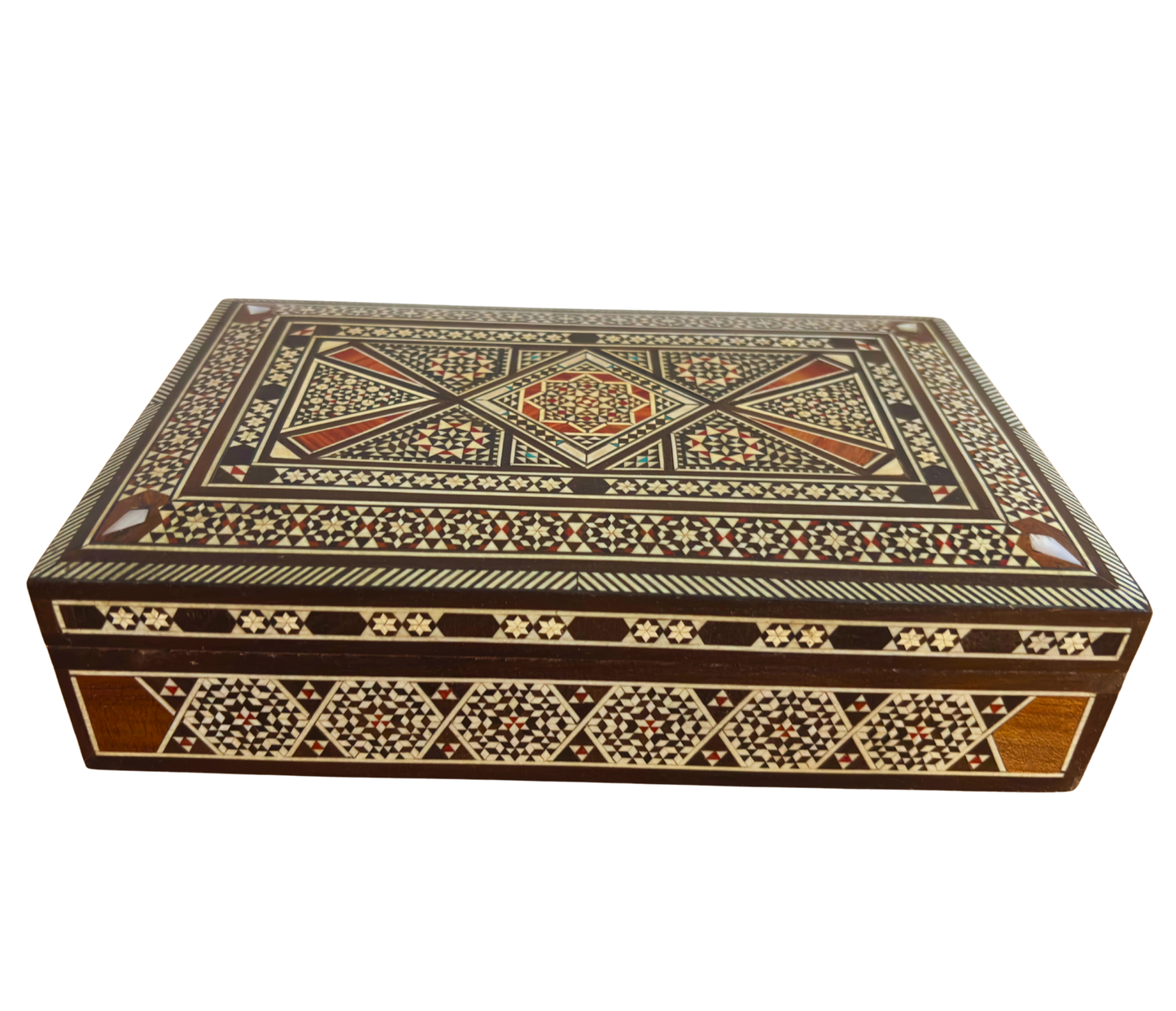 Vintage 1970 Damascene Jewelry Box – Mother of Pearl Inlay Art