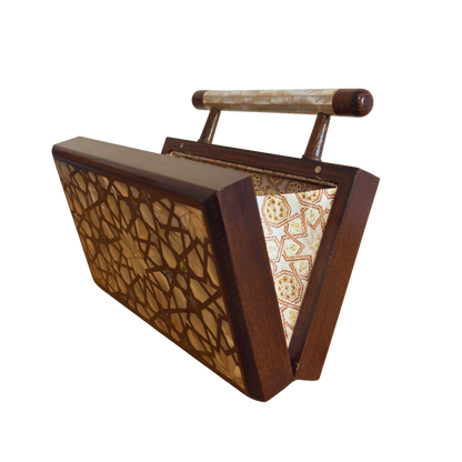 Falak – Luxury Damascene Clutch with Mother of Pearl & Brocade Interior