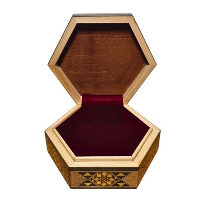 El Yapımı Şam Mozaik Kutusu – Sedef & Kadife Zarafeti