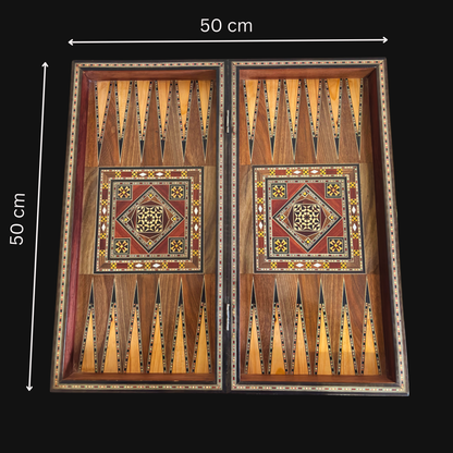Handcrafted Damascene Backgammon & Chess Table Set by Gaby Al Dayeh – Mother of Pearl Inlay