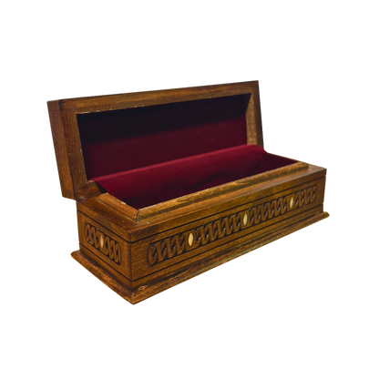 Luksusowa Ręcznie Rzeźbiona Szkatułka z Damaszku – Masa Perłowa & Aksamit