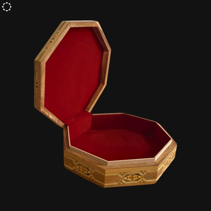 Damascene Mosaic Box – Handcrafted Wood with Wine-Red Velvet Interior