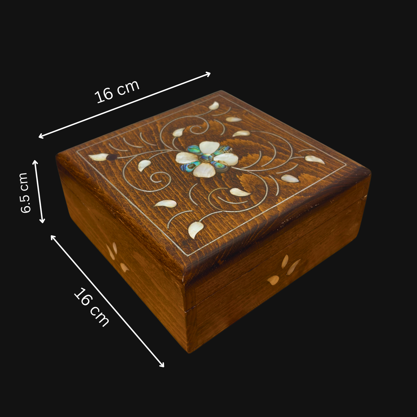 Caja Damasquina de Lujo Hecha a Mano – Nácar y Terciopelo