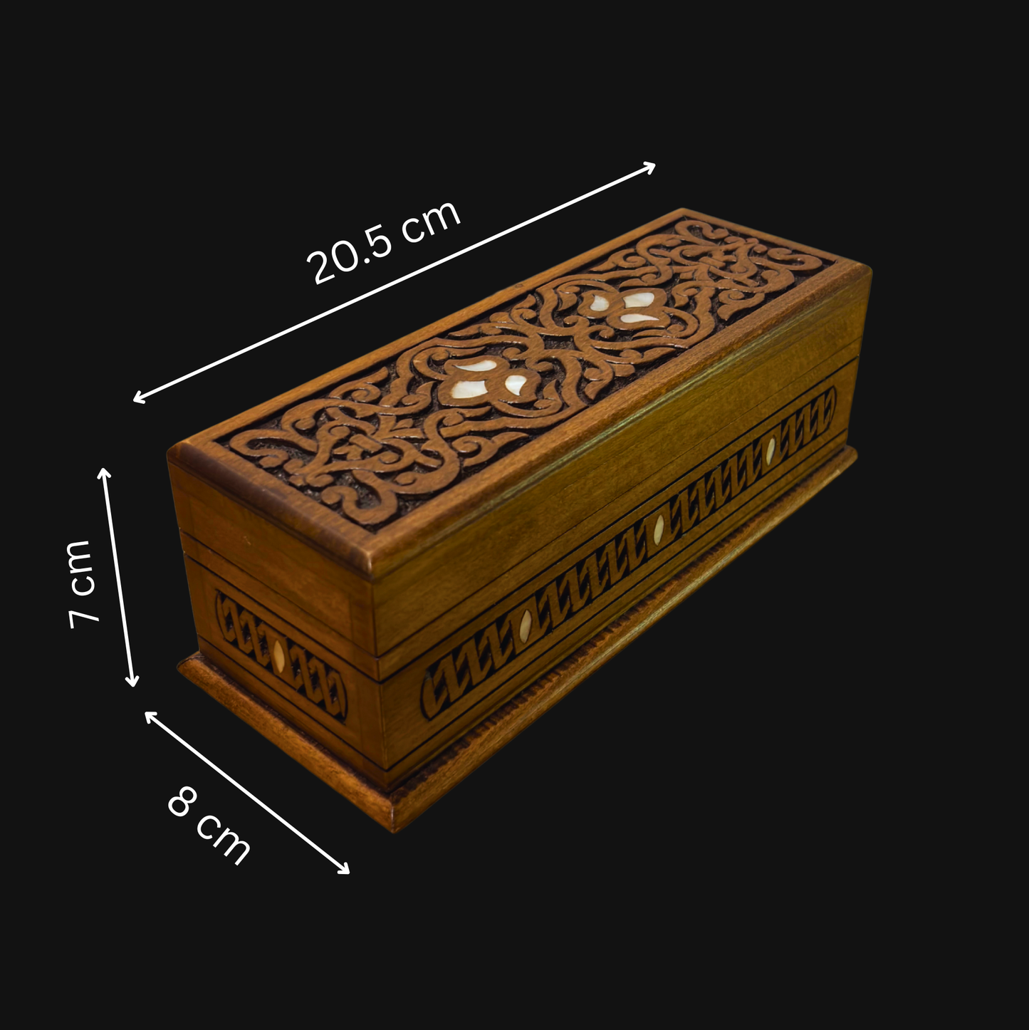 Handgefertigte Luxus-Schatulle aus Damaskus – Perlmutt & Samt