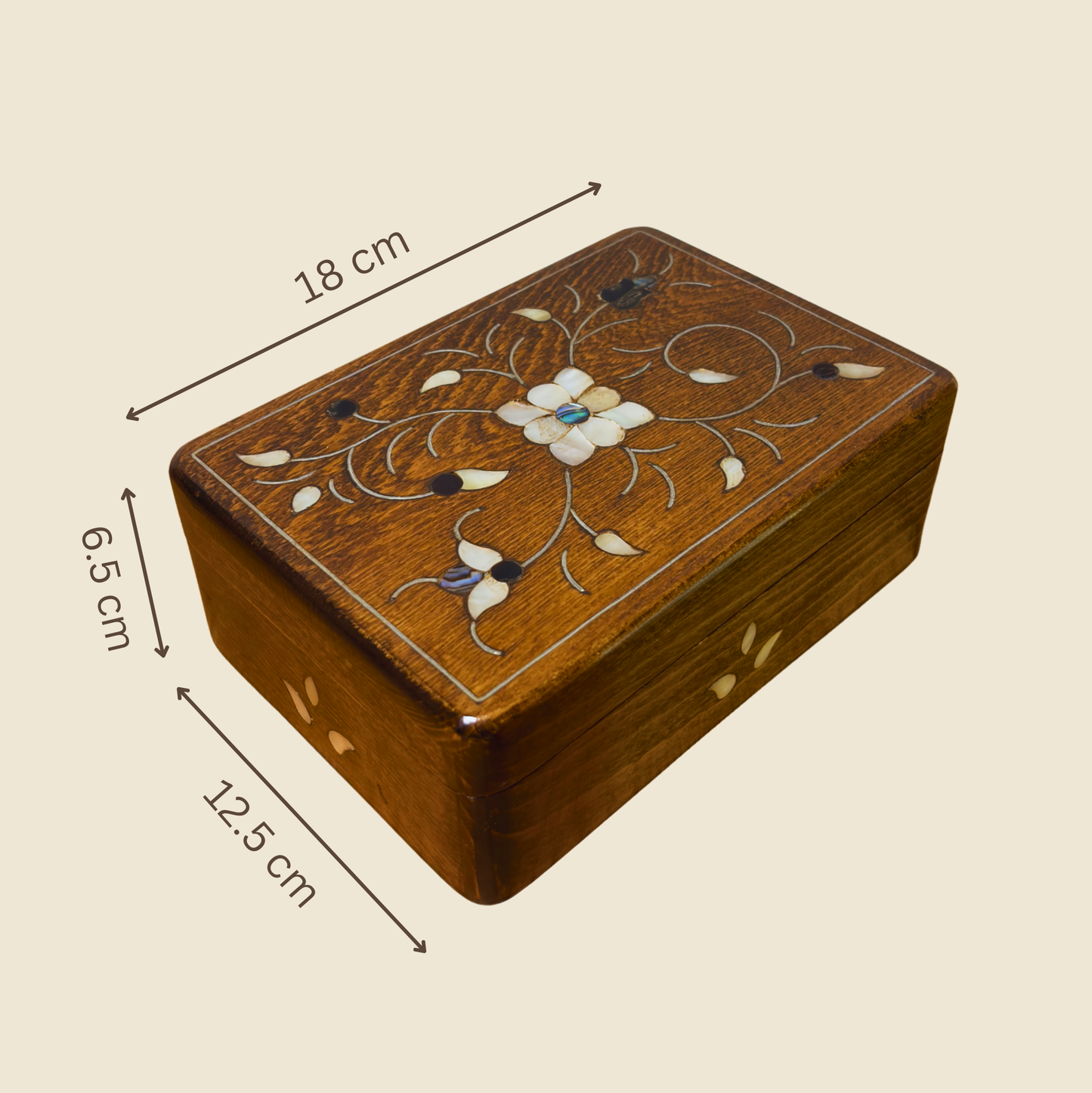 Handgemaakte Damascene Luxe Doos – Parelmoer & Fluweel