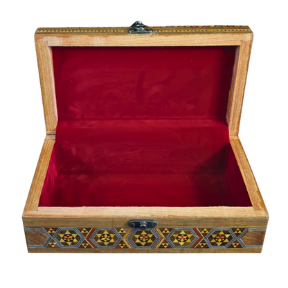 Handcrafted Damascene Mosaic Box – Mother of Pearl & Carved Elegance