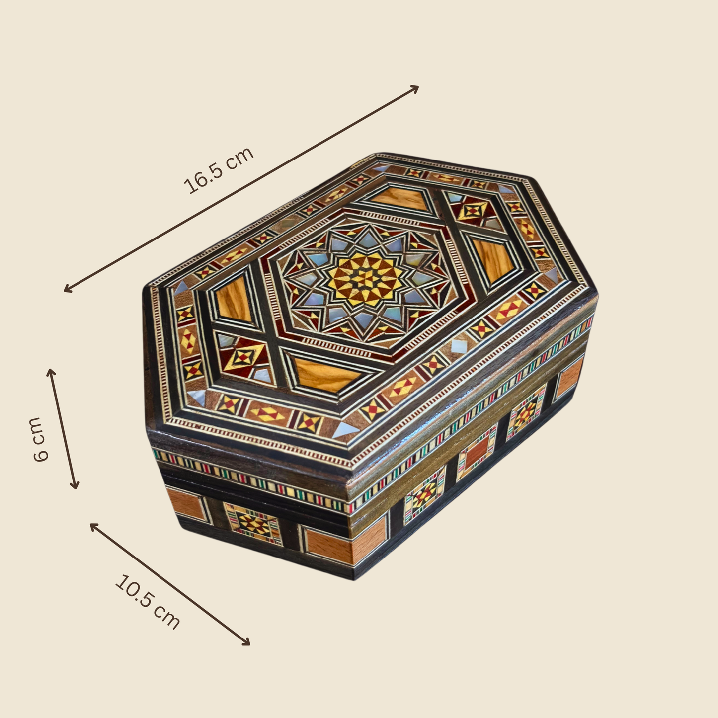 Refined Damascene Mosaic Box – Mother of Pearl & Velvet