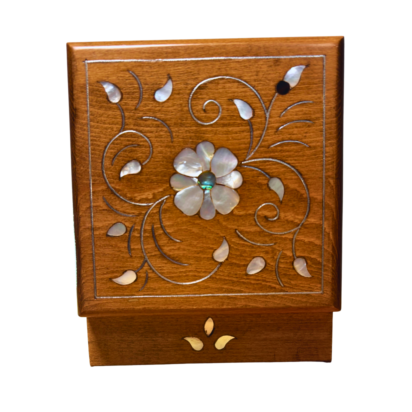 Handcrafted Damascene Luxury Box – Mother of Pearl & Velvet Elegance