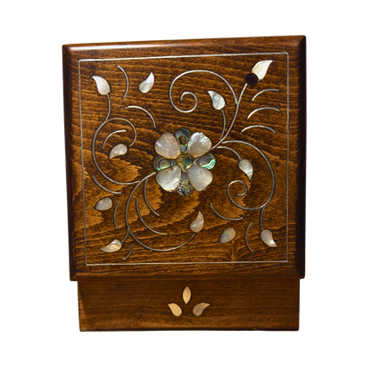 Caja Damasquina de Lujo Hecha a Mano – Nácar y Terciopelo