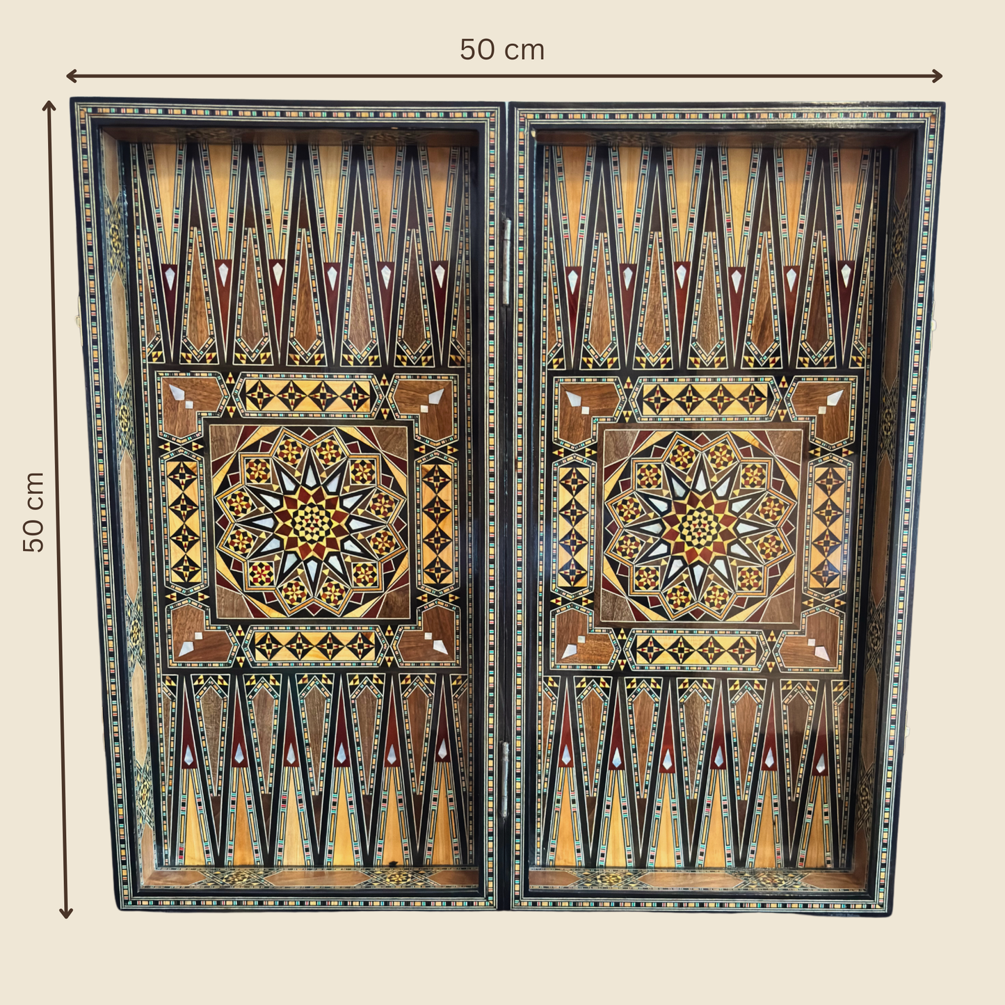 Heritage Chess & Backgammon Set – Damascene Mosaic Craftsmanship