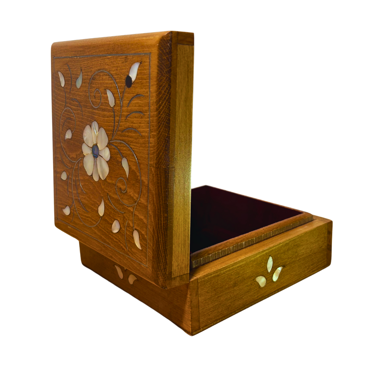 Handcrafted Damascene Luxury Box – Mother of Pearl & Velvet Elegance