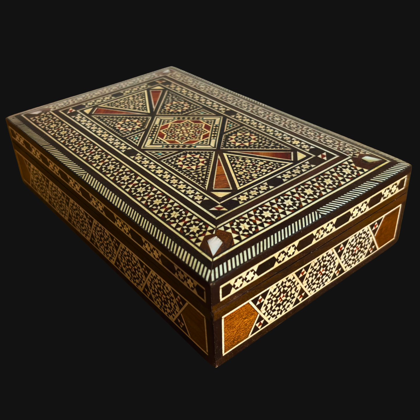 Vintage 1970 Damascene Jewelry Box – Mother of Pearl Inlay Art