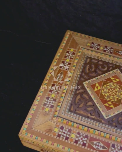 Damaszener Mosaik-Schmucktruhe – Samtgefütterte Eleganz