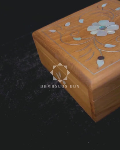 Handcrafted Damascene Luxury Box – Mother of Pearl & Velvet Elegance
